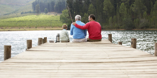 Father,son and grandfather fishing